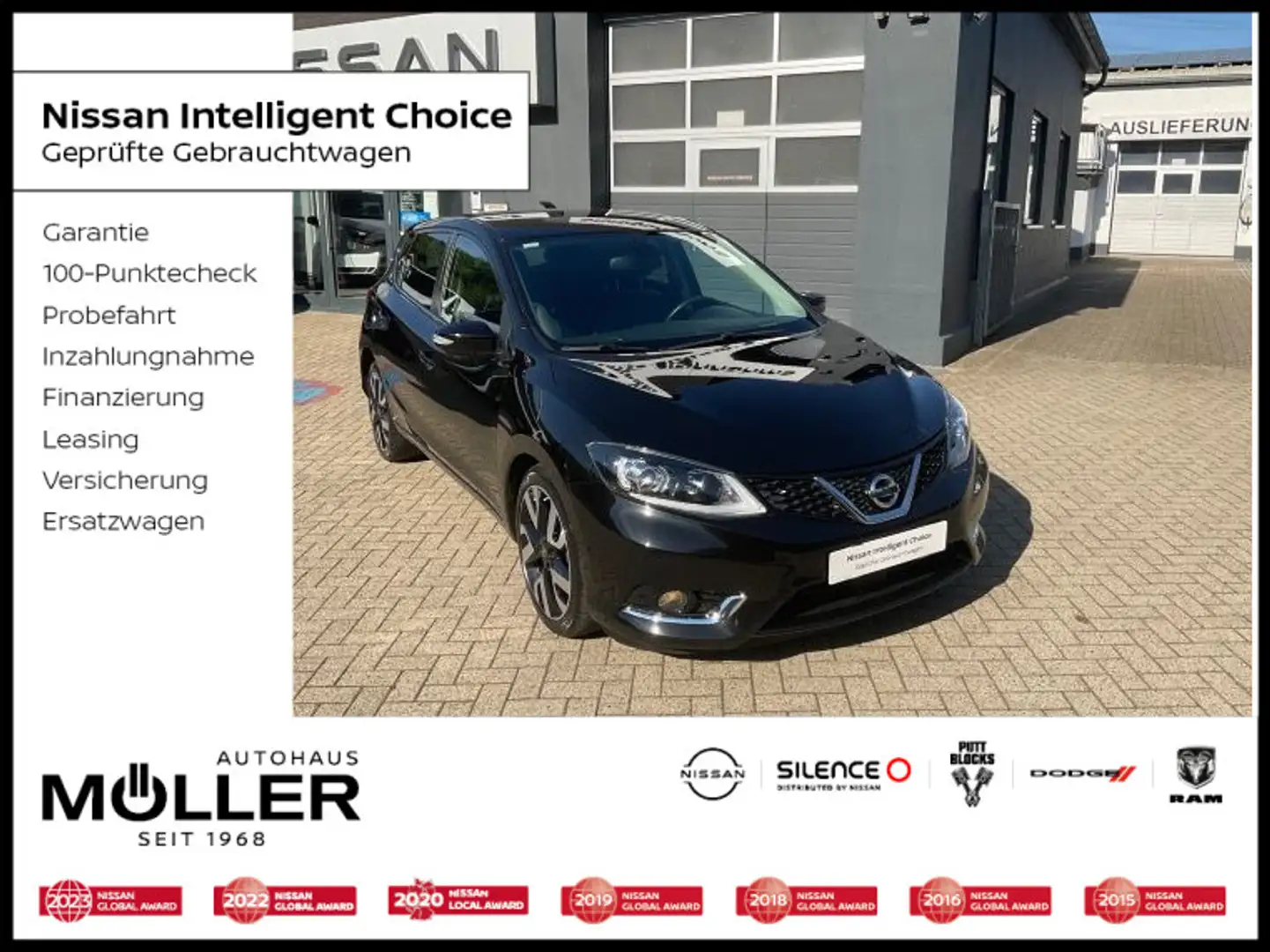 Nissan Pulsar 1.6 DIG-T Tekna Navi Leder SH LED AVM Alu Zwart - 1
