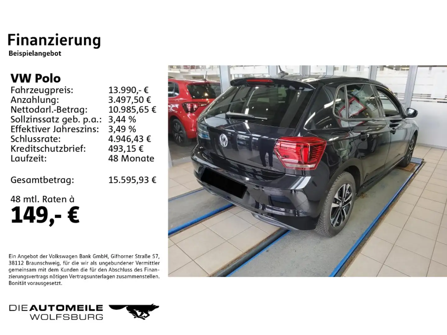 Volkswagen Polo 6 VI 1.0 TSI IQ.DRIVE Einparkhi/Navi/ACC Schwarz - 2