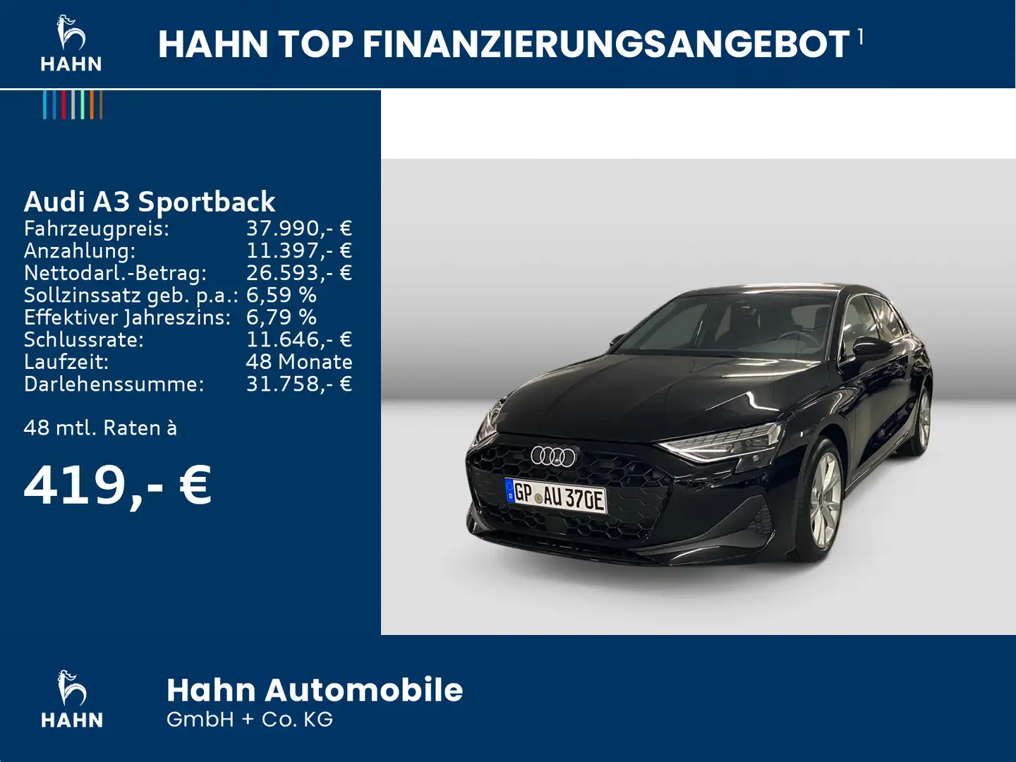 Audi A3 40 TFSI e 150KW Hybrid, LED, ACC Schwarz - 2