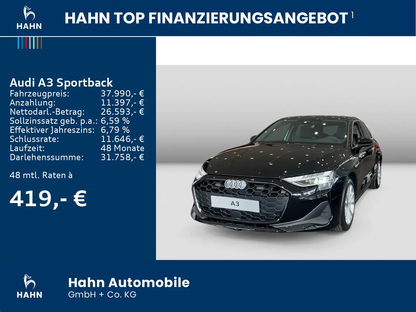Audi A3 40 TFSI e 150KW Hybrid, LED, ACC Schwarz - 2
