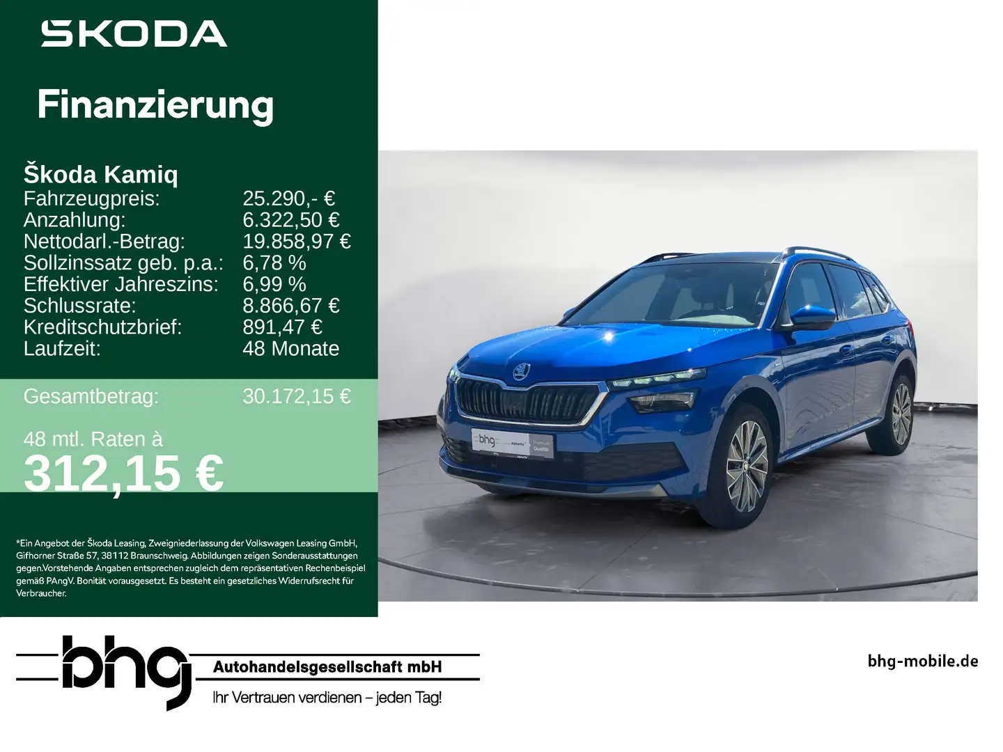 Skoda Kamiq 1.5 TSI DSG Tour Blau - 1