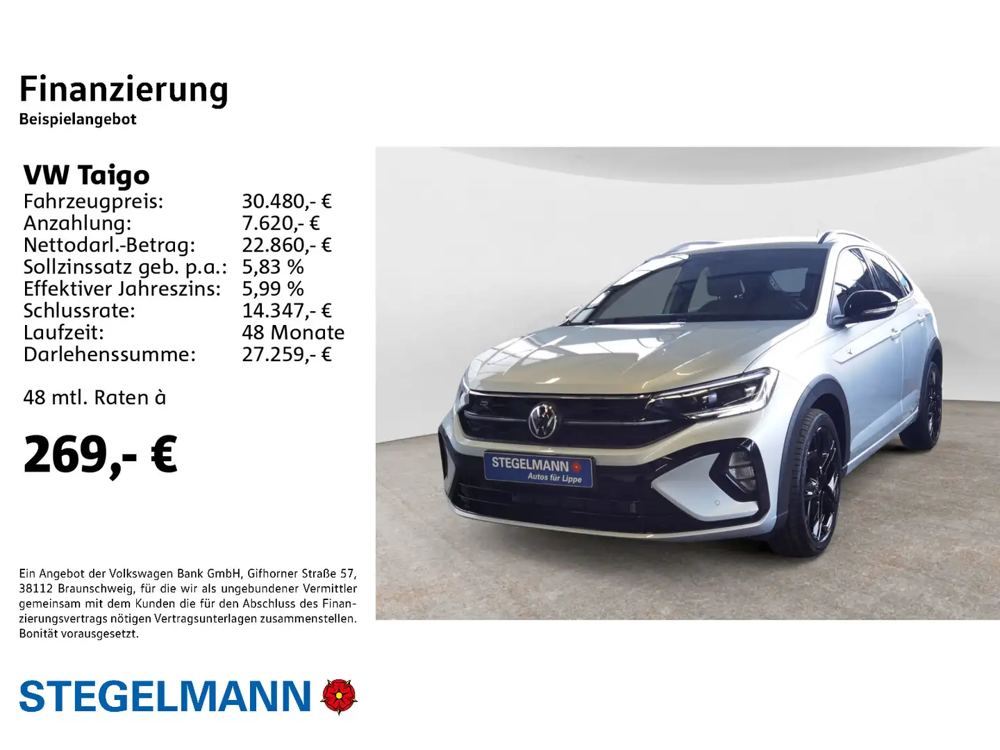 Volkswagen Taigo 1,0 l TSI OPF 6-Gang-Schaltgetriebe R-Line Silber - 2