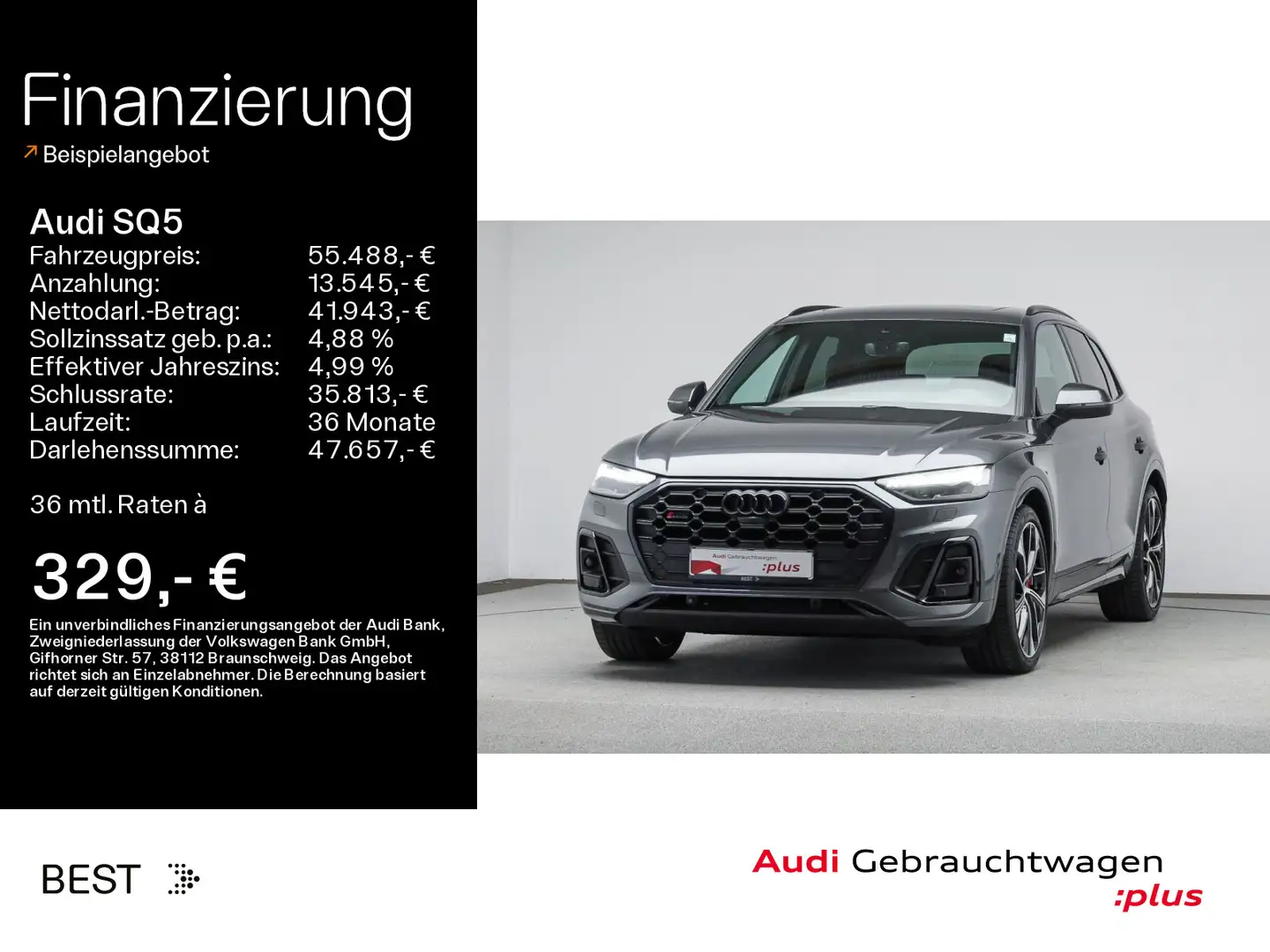 Audi SQ5 TDI Pano*HUD*B&O*Tour* Matrix*Air* Szary - 1