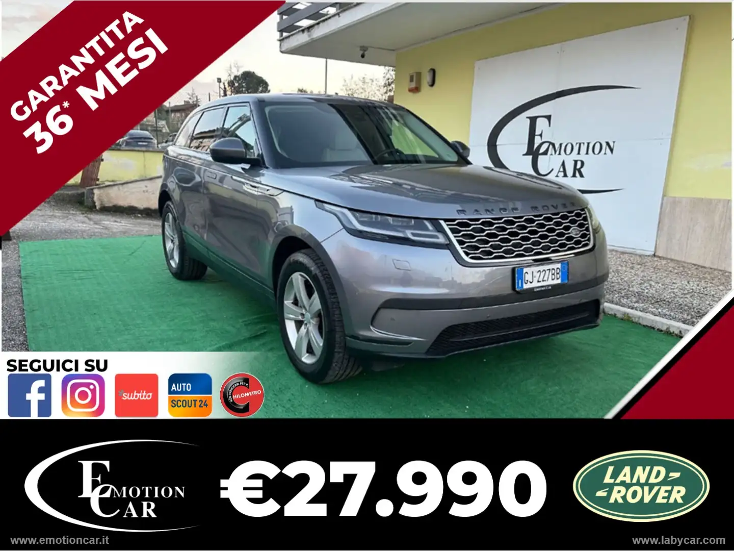 Land Rover Range Rover Velar RR Velar 2.0D I4 180 CV S - 2019 Gris - 1