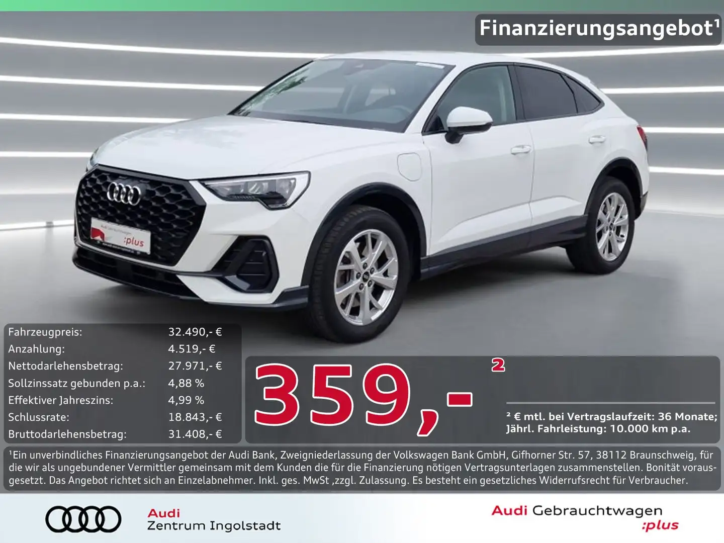 Audi Q3 Sportback 45 TFSI e NAVI AHK ACC Optik-schwarz Weiß - 1