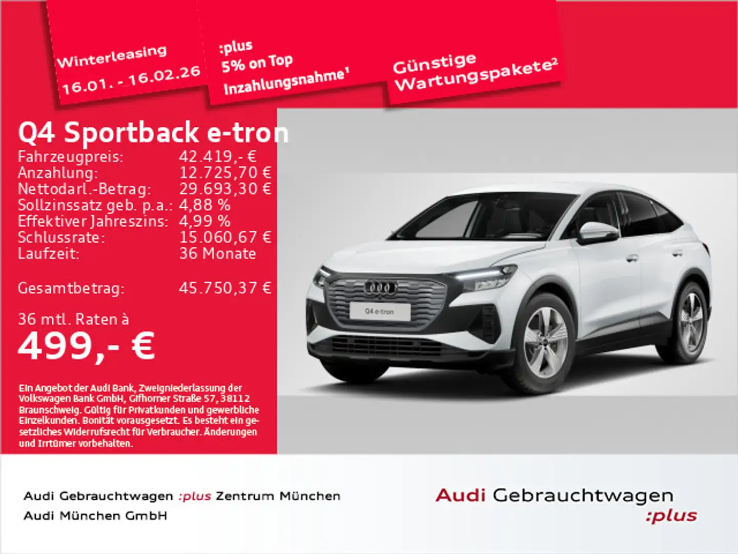 Audi Q4 e-tron 45 Navi+ Weiß - 1