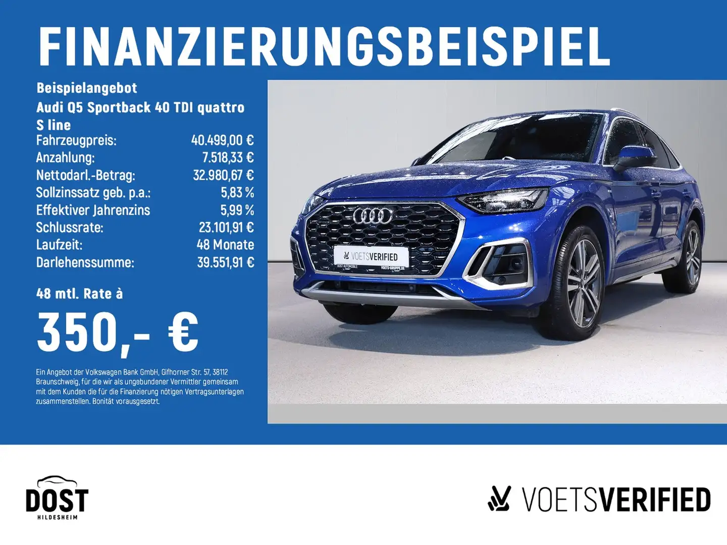 Audi Q5 Sportback 40 TDI quattro S line NAVI+PANO+SHZ plava - 2