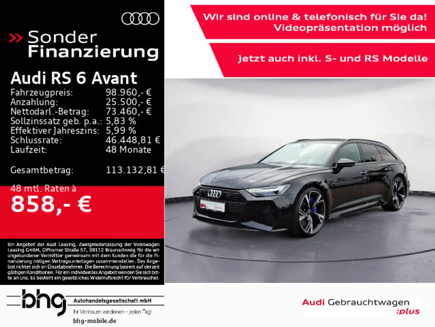 Audi RS6 RS6 Avant V8 quattro tipptronic RS Keramik*Dynam Schwarz - 1