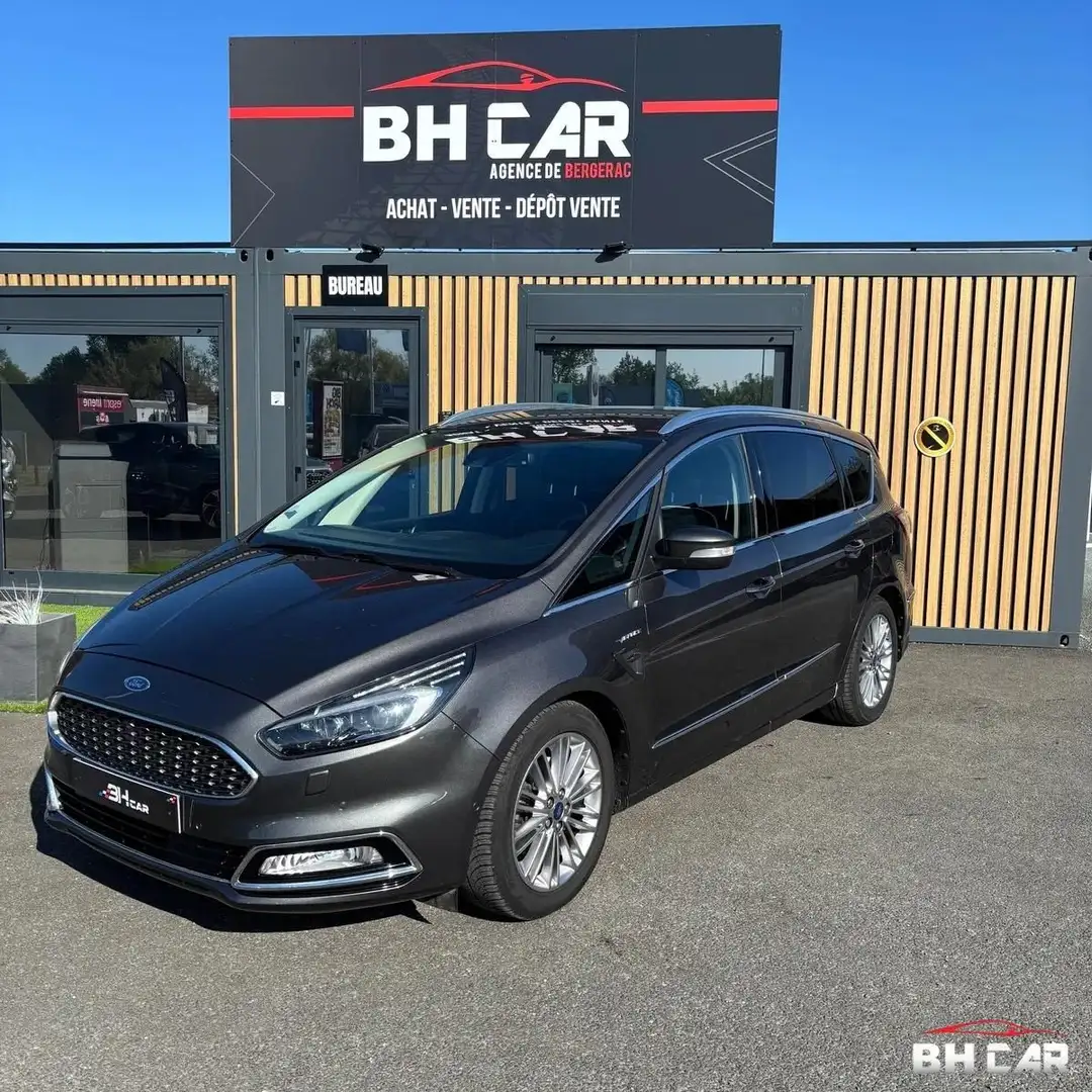 Ford S-Max TDCi bi-turbo 210ch Stop&Start Vignale PowerShift Gris - 1