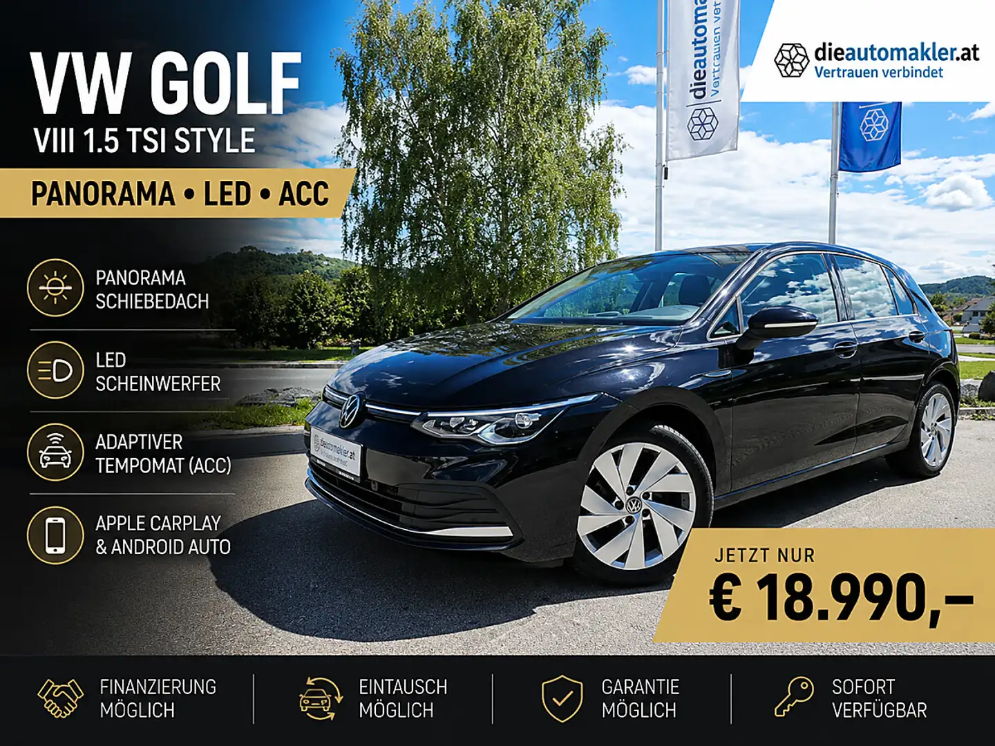 Volkswagen Golf Style TSI | Panorama | LED | ACC Schwarz - 1