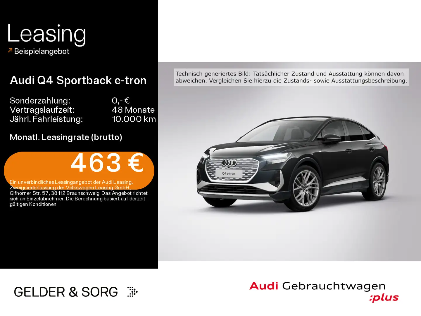 Audi Q4 e-tron Q4 Sportback 45 e-tron qu. S line 0,25%*AHK*ACC* Schwarz - 1