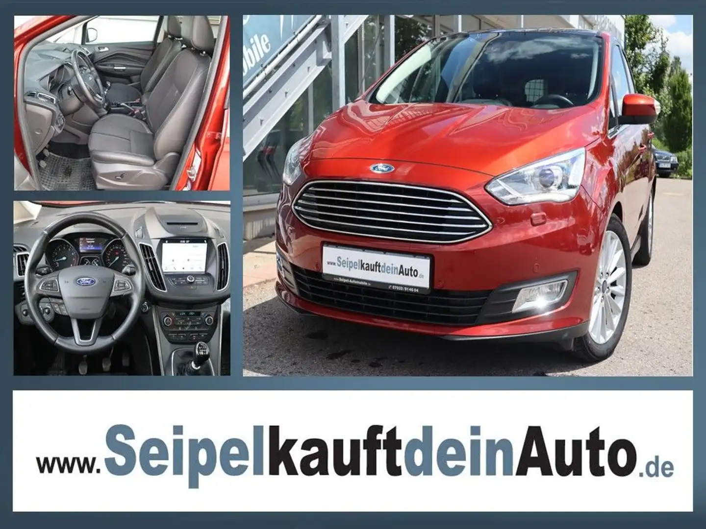 Ford C-Max 1.0 Titanium*AHK*SHZ*KAMERA*NAVI*PANO* Rot - 1