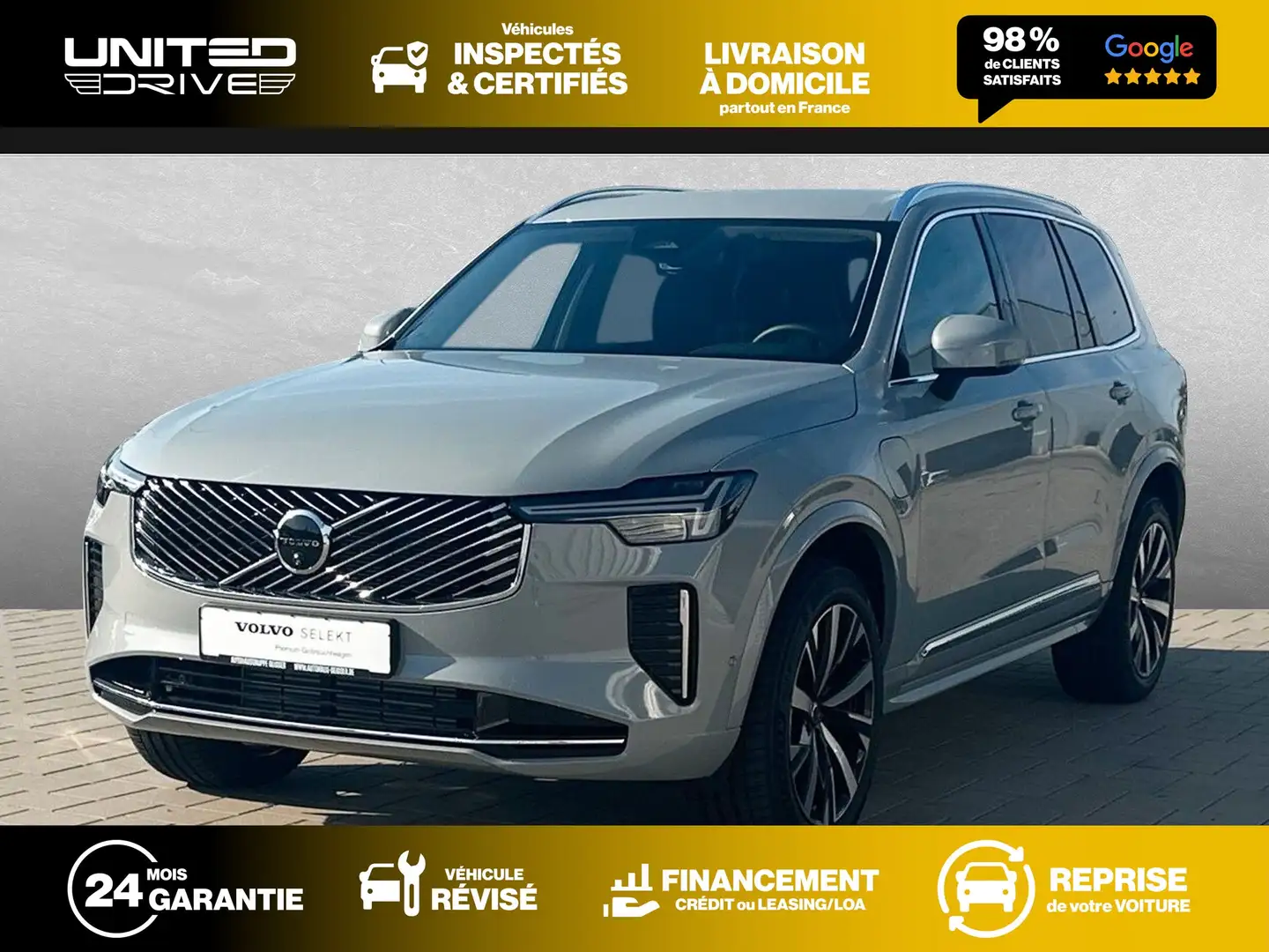 Volvo XC90 T8 AWD 455 ch Gris - 1