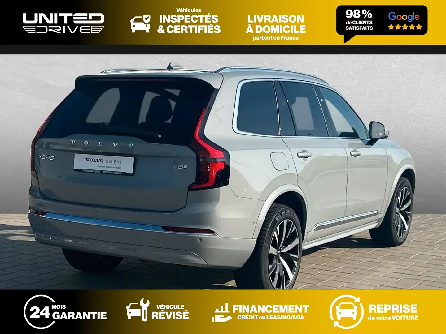 Volvo XC90 T8 AWD 455 ch Gris - 2