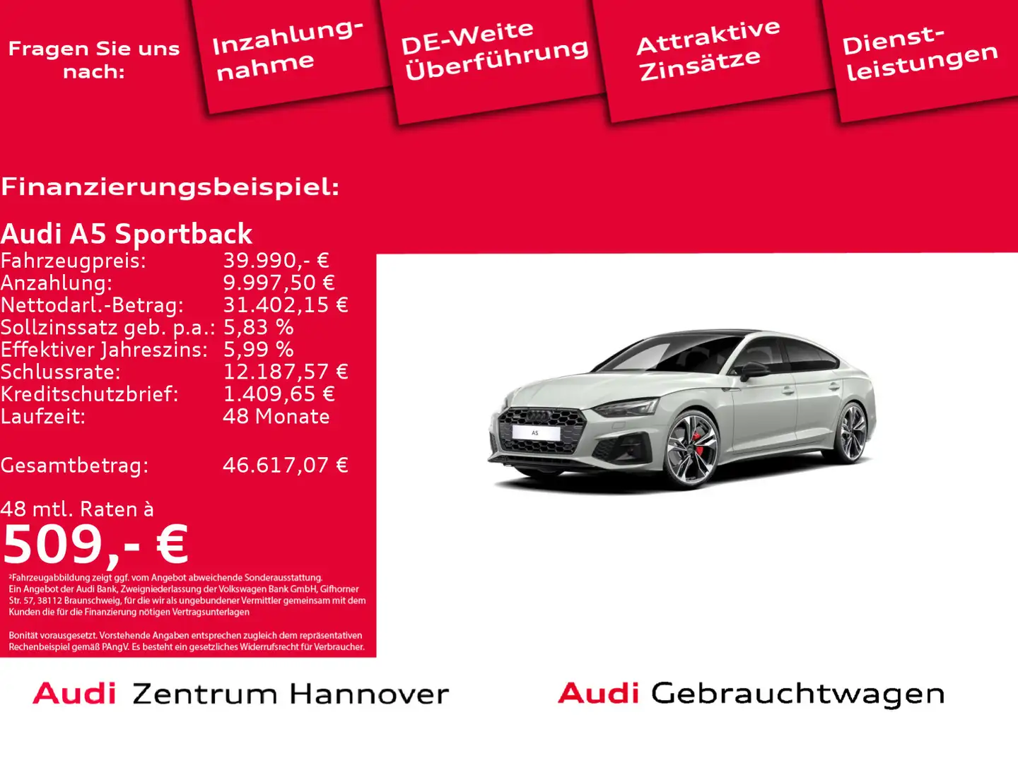 Audi A5 40 TDI quattro S line competition p Grau - 1