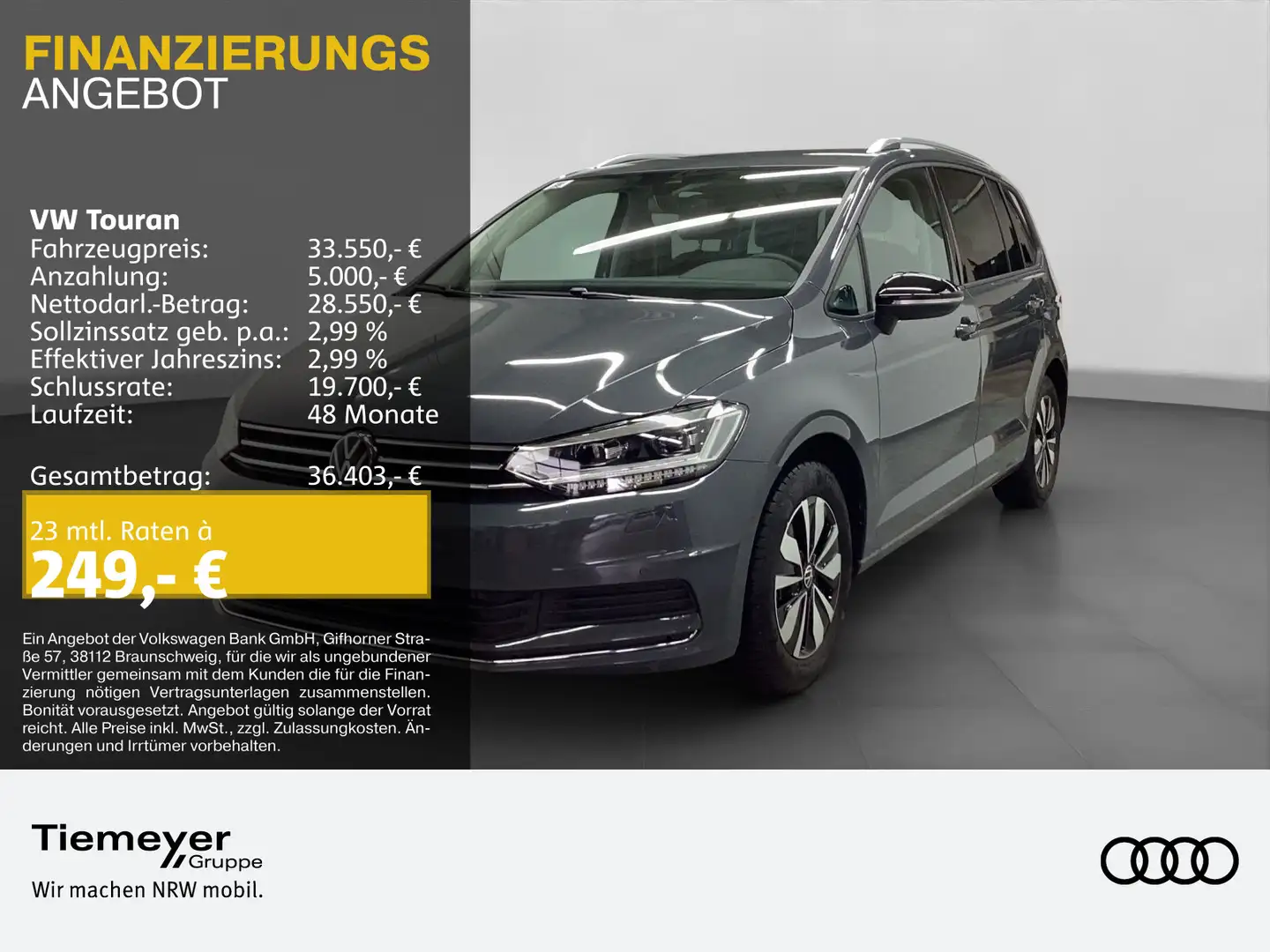 Volkswagen Touran 1.5 TSI DSG GOAL AHK 7SITZE MATRIX eKLAPP Grau - 1