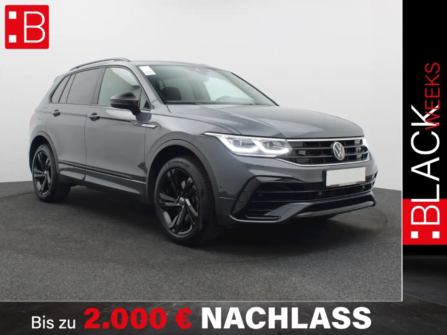 Volkswagen Tiguan 2.0 TDI DSG 4Mo. R-Line BLACK-STYLE PANO AHK NAVI Grau - 1