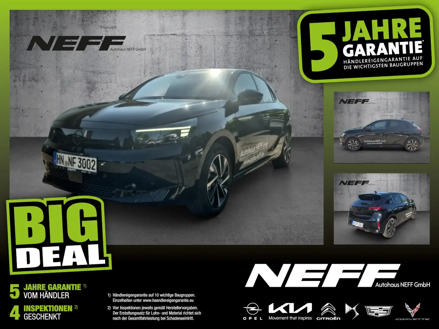 Opel Corsa F 1.2 Turbo GS FLA SpurW DynLi KAM KlimaA Schwarz - 1