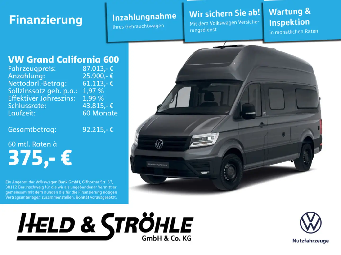 Volkswagen Grand California DIESELHEIZUNG HOCHBETT LED Grigio - 1