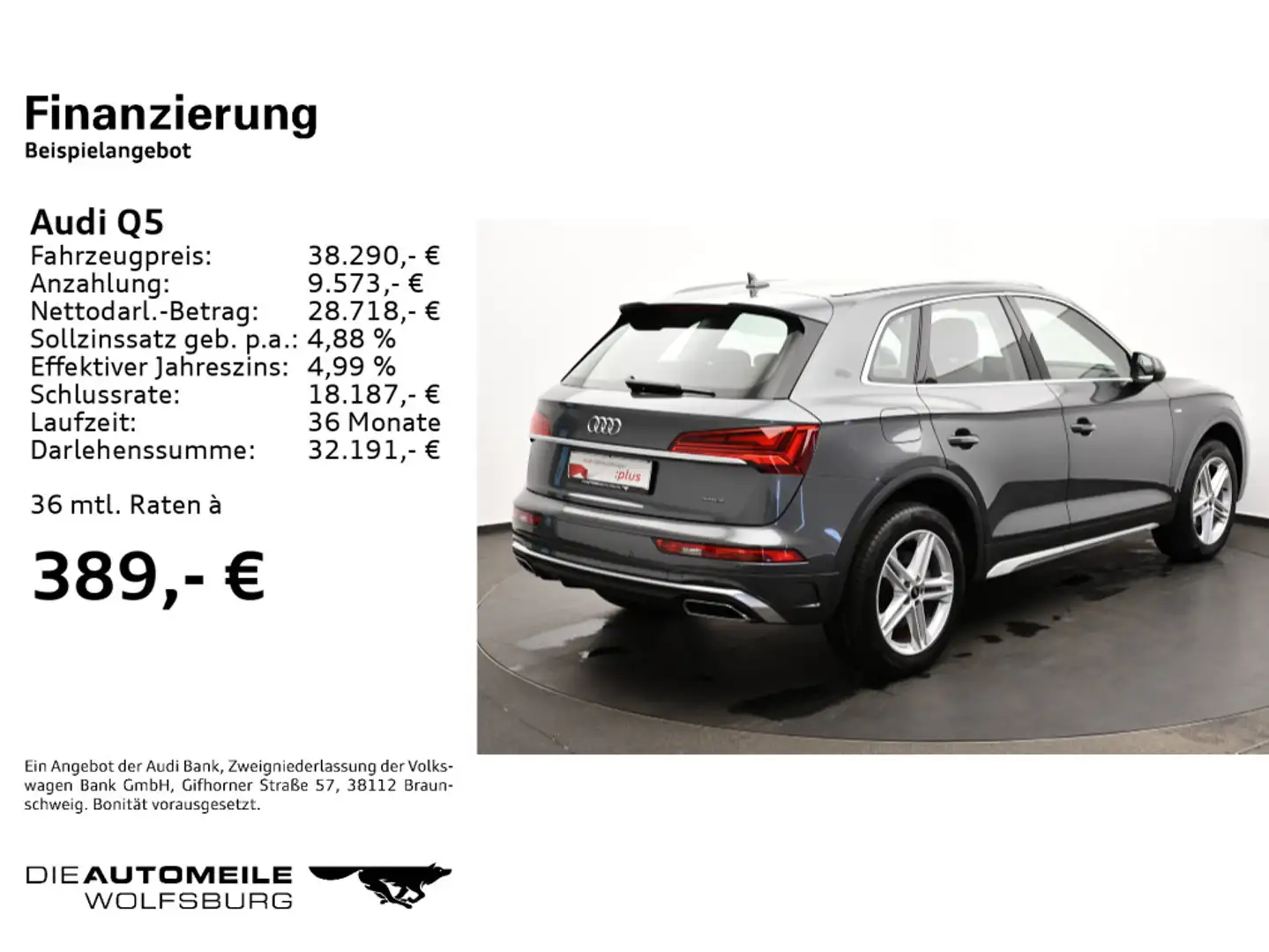 Audi Q5 50 2.0 TFSI e S-tronic quattro ACC/AHK/Einpar Gris - 2