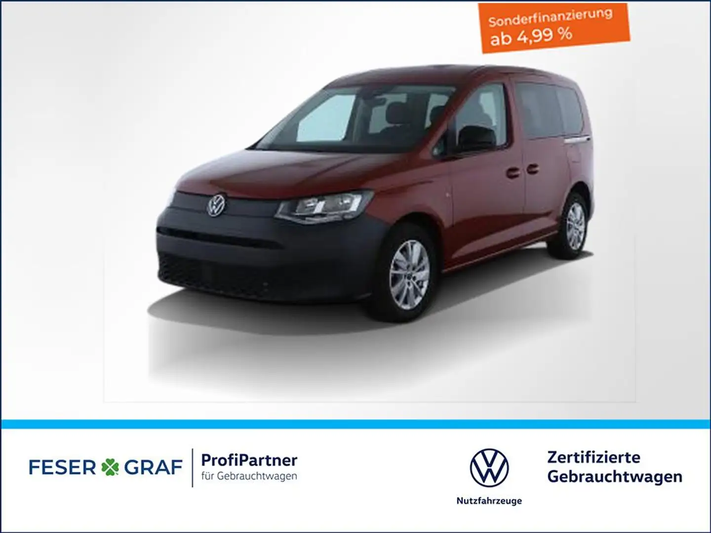Volkswagen Caddy 2.0TDI AHK Rückfahrkamera Navigationssystem Rot - 1
