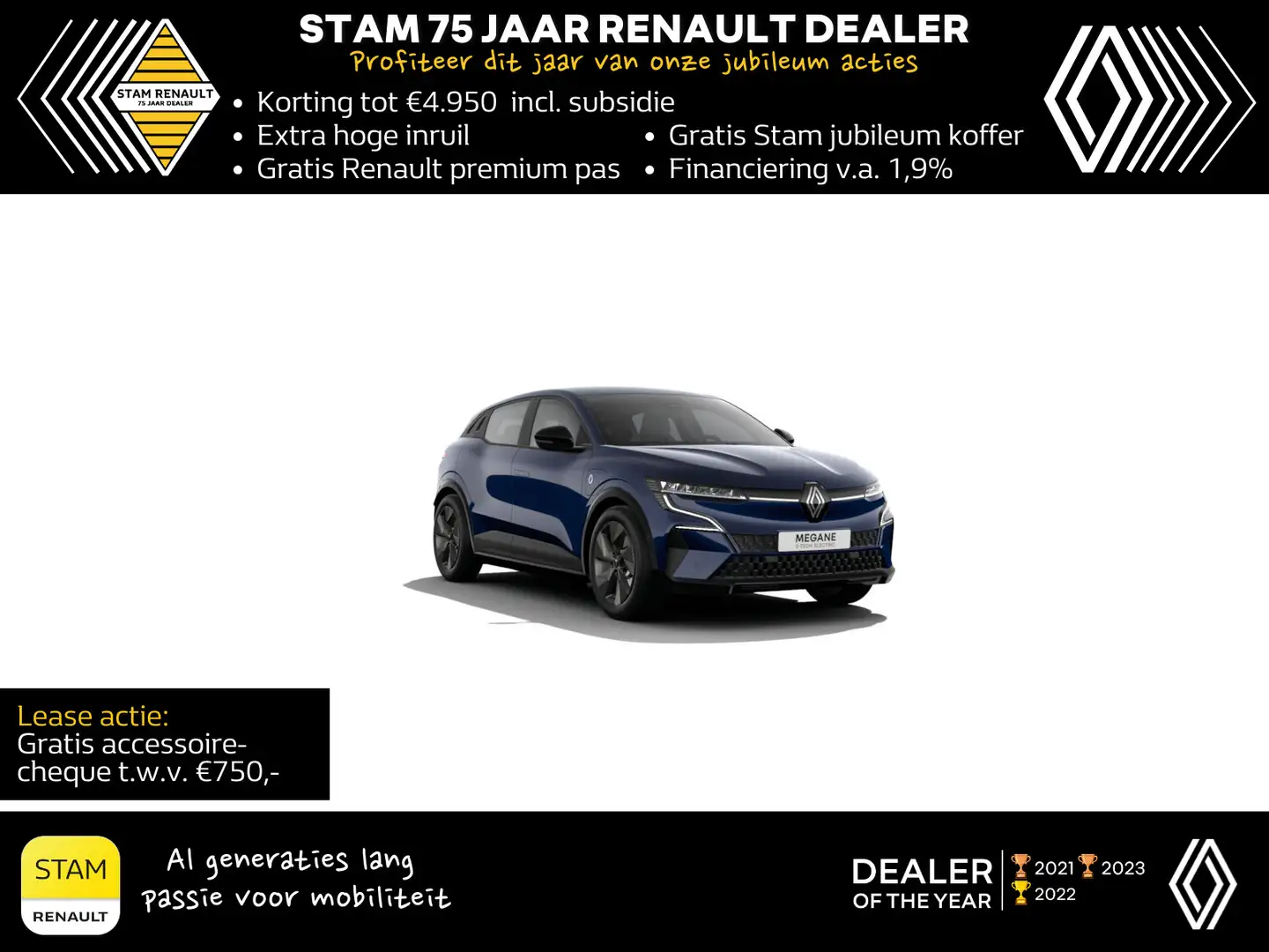 Renault Megane E-Tech comfort range 130 1AT Evolution Automaat | Pack Ci Blue - 1