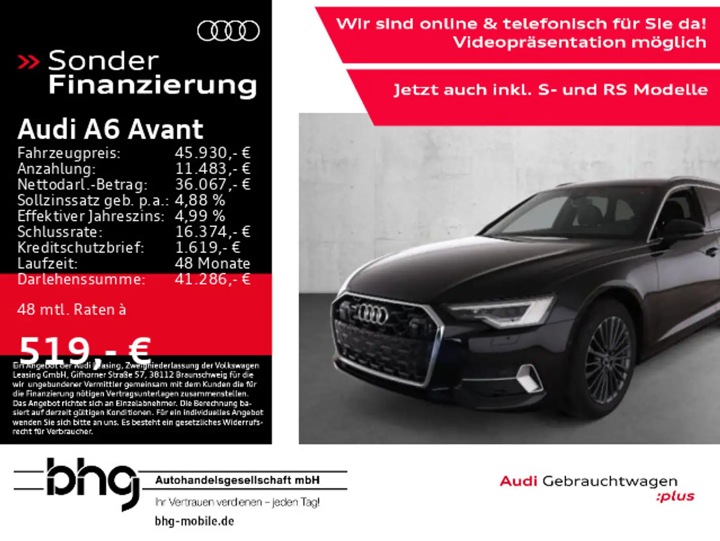 Audi A6 40 TDI quattro S tronic advanced Schwarz - 1