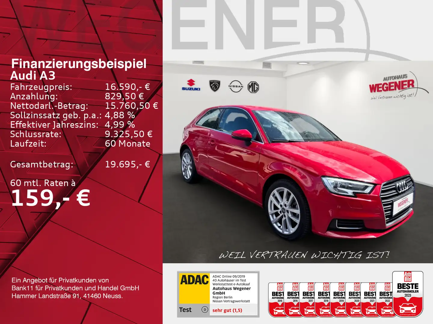 Audi A3 Design MT+PDC+BiXenon+Standheizung+Navi+ Rot - 2