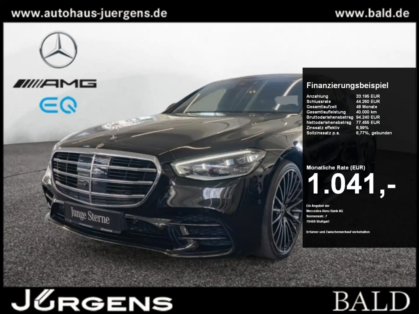 Mercedes-Benz S 580 4M L AMG-Sport/360/Pano/Sitzklima/Night/TV Schwarz - 1