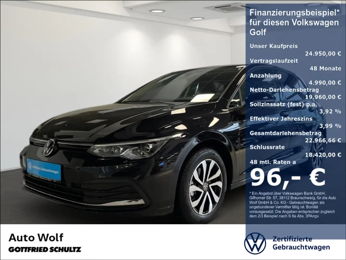 Volkswagen Golf VIII 1.5 TSI Active Navi Keyless LED Schwarz - 1