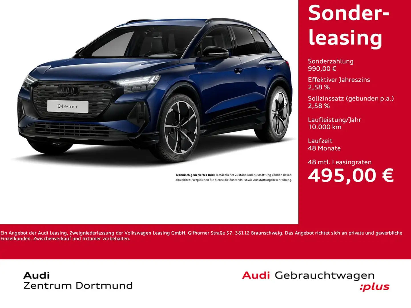 Audi Q4 e-tron 55 quattro S LINE SONOS AHK 360CAM 21Z Blau - 1