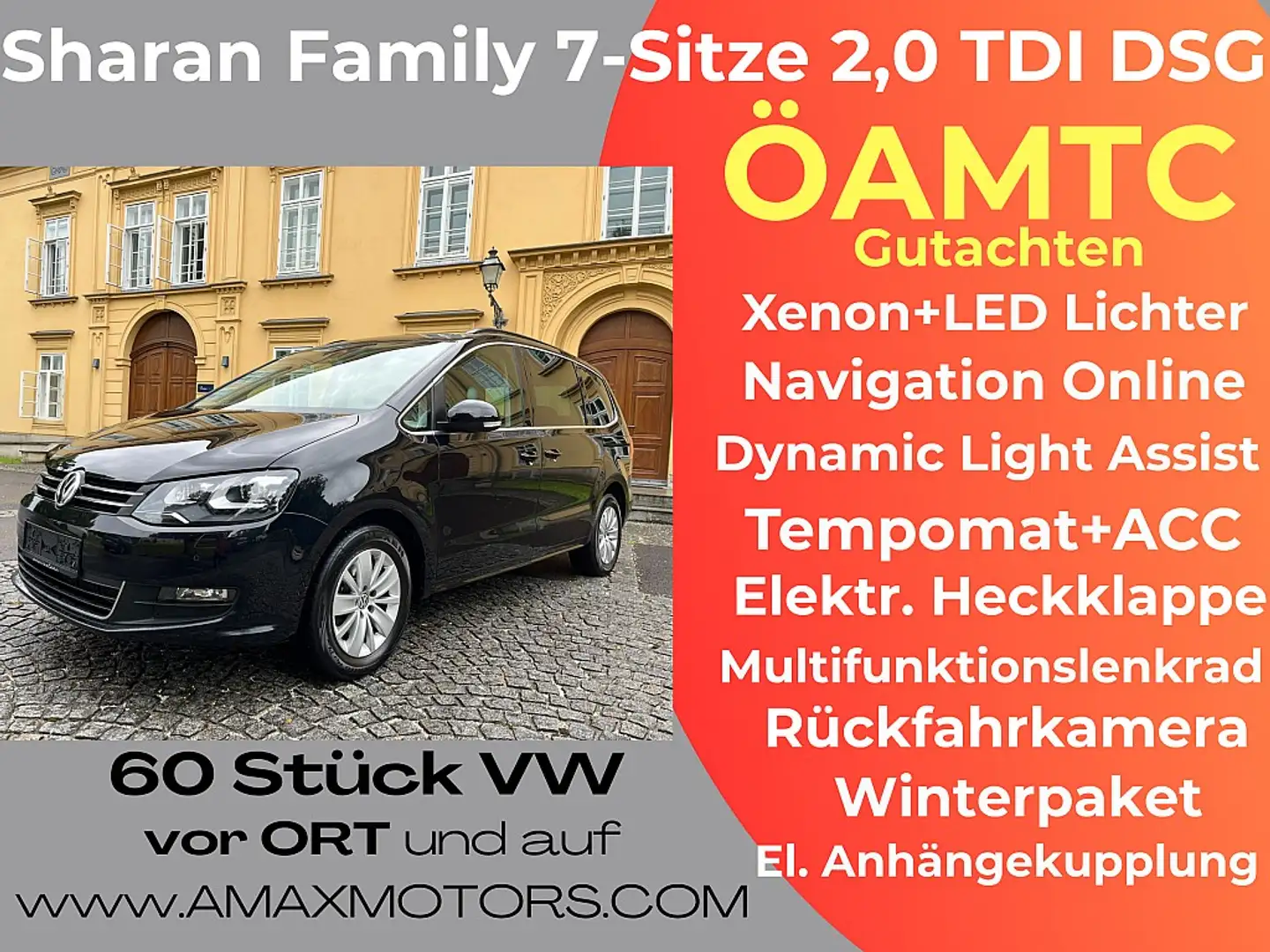 Volkswagen Sharan Family SCR 2,0 TDI 7 Sitze DSG Noir - 1