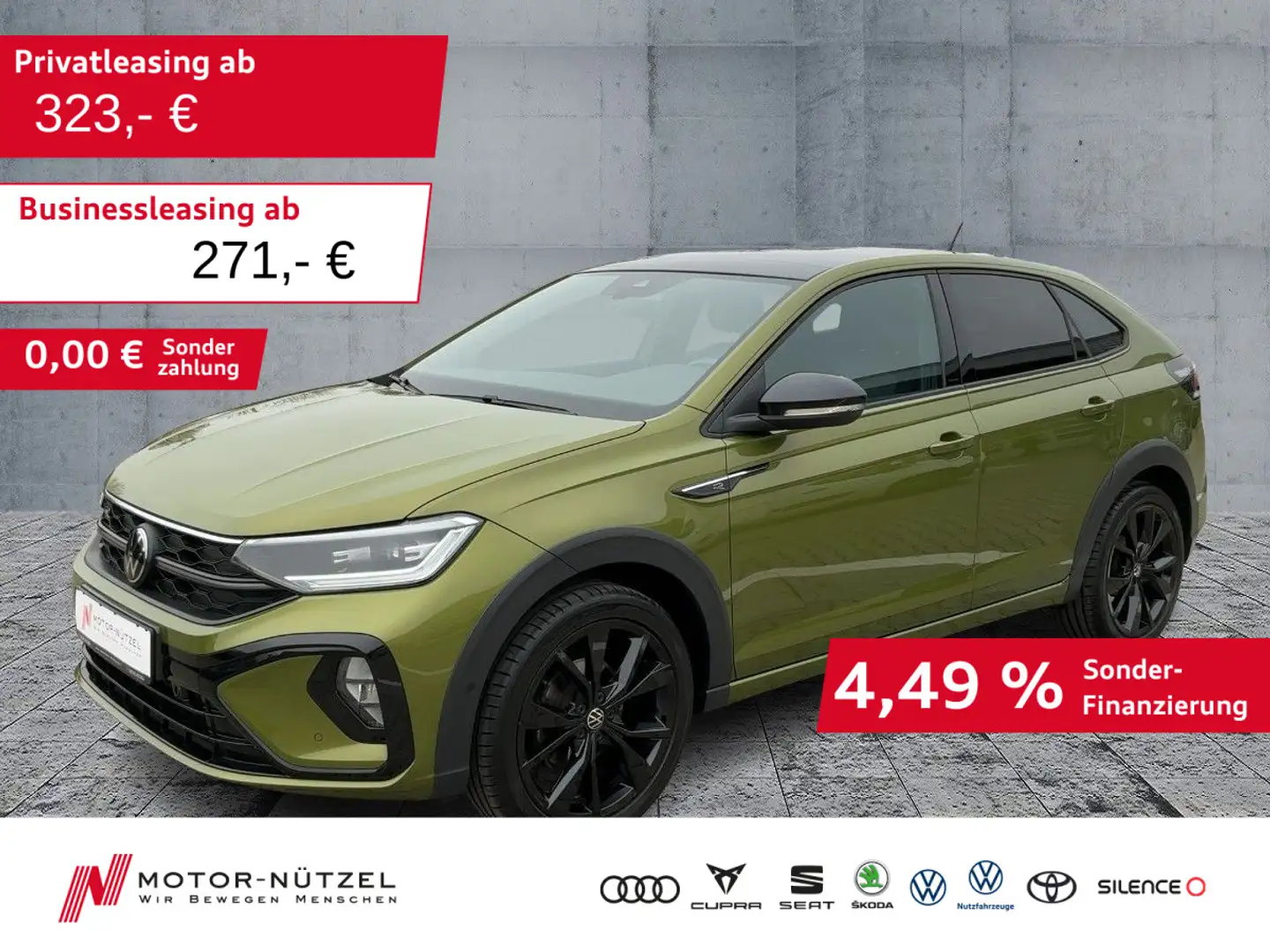 Volkswagen Taigo 1.5 TSI DSG R-LINE MATRIX+NAVI+PANO+BEATS Grün - 1