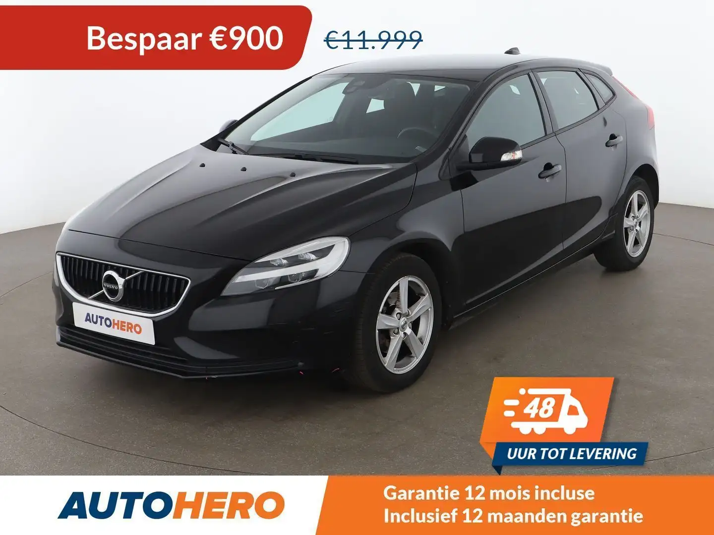 Volvo V40 2.0 D2 Kinetic Zwart - 1