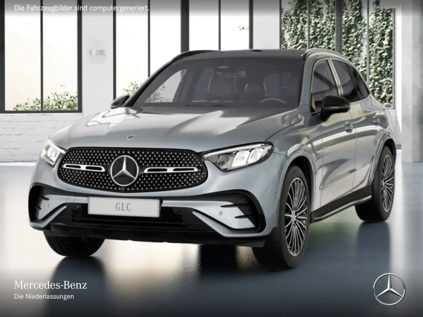 Mercedes-Benz GLC 200 d 4M AMG+NIGHT+PANO+360+AHK+LED+TOTW+9G Silber - 2