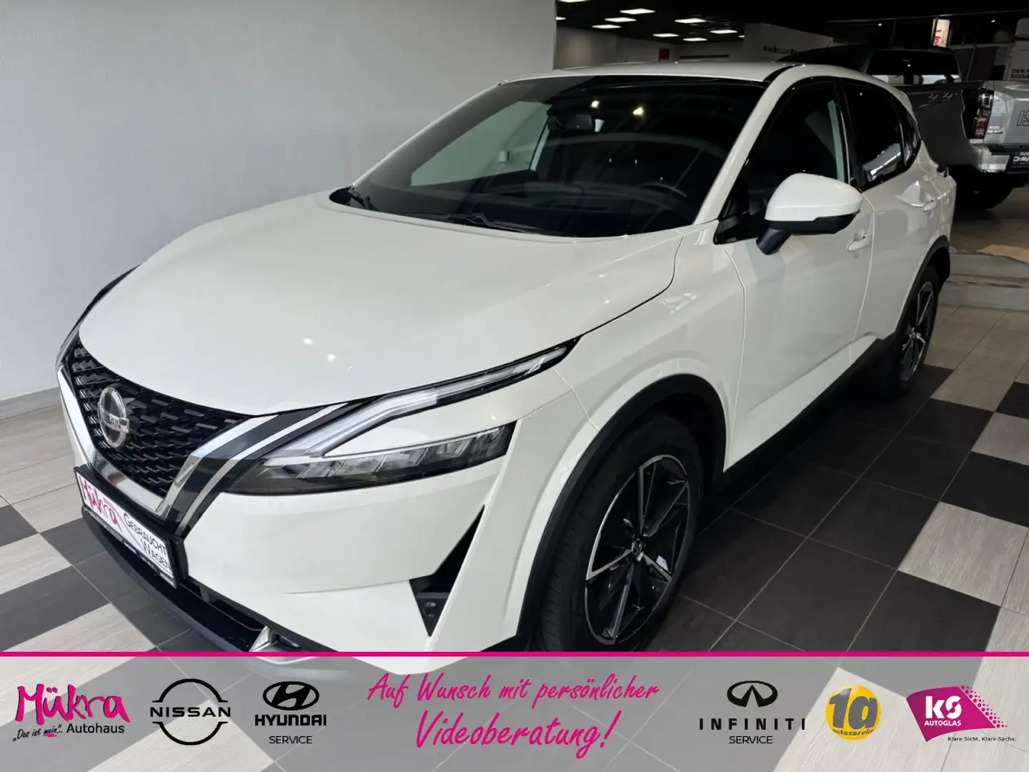 Nissan Qashqai Tekna 1,3DIG-T MHEV 158PS MT 8fach Klima Navi Blanc - 1