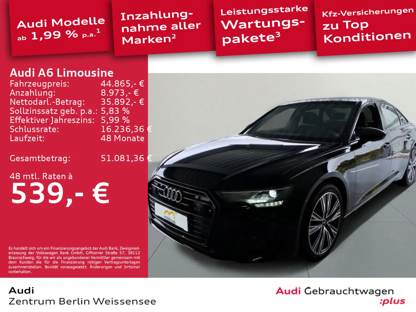 Audi A6 55 TFSI S-TRO*LEDER*PANO*LED*APP** Schwarz - 1