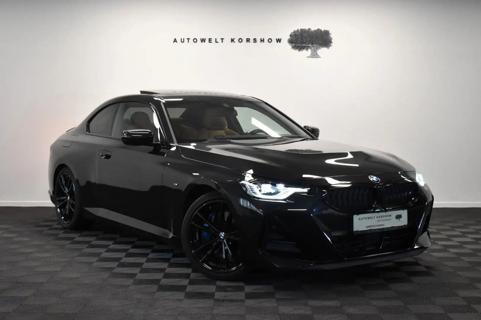 BMW 220 d Coupe M-SPORT*CURVED*1.HAND*RFK*SCHIEBEDACH Zwart - 1