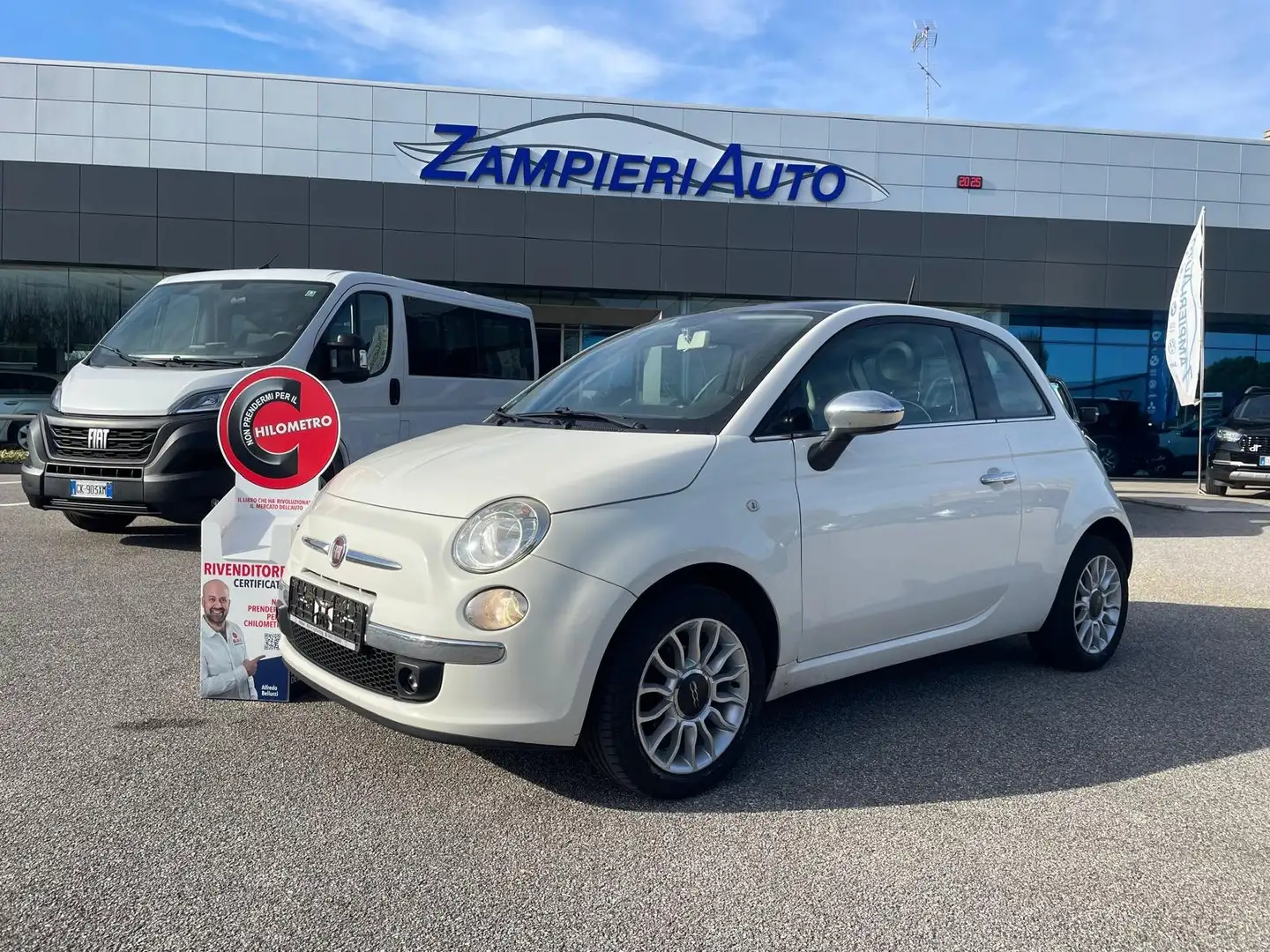 Fiat 500 500 1.2cc 69cv E6 LOUNGE "KM 45.000!!!" Bianco - 1