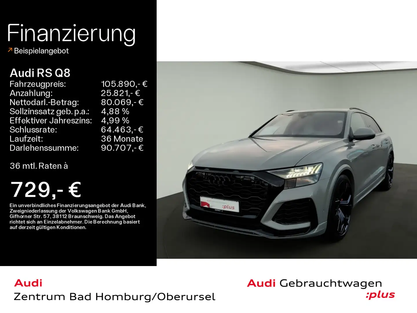 Audi RS Q8 4.0 TFSI quattro*TV*Massage*Pano*Matrix*B& Gris - 1