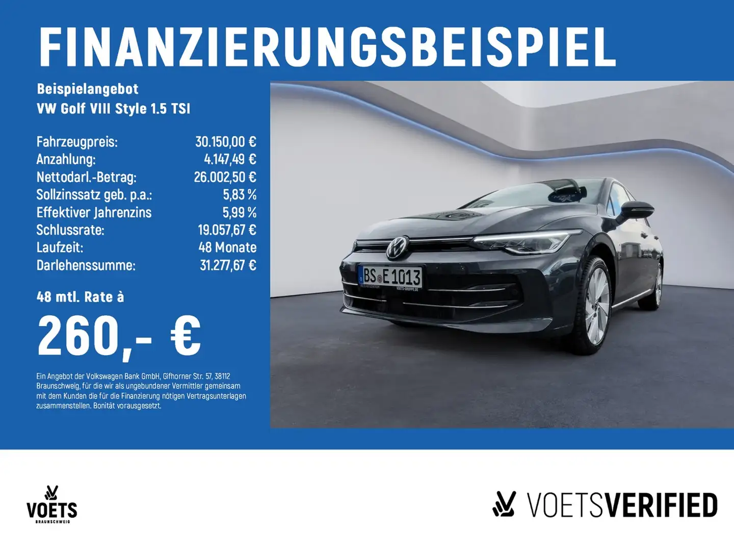 Volkswagen Golf VIII Style 1.5 TSI LED+SHZ+NAVI Grau - 2