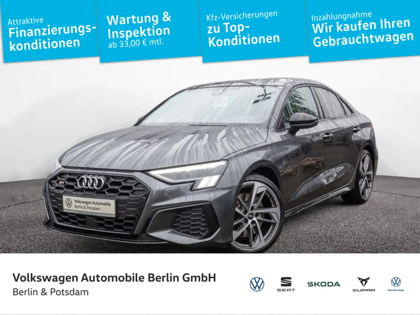 Audi S3 2.0 TFSI AG7 quattro Navi P-Dach SHZ PDC Tele Gris - 1