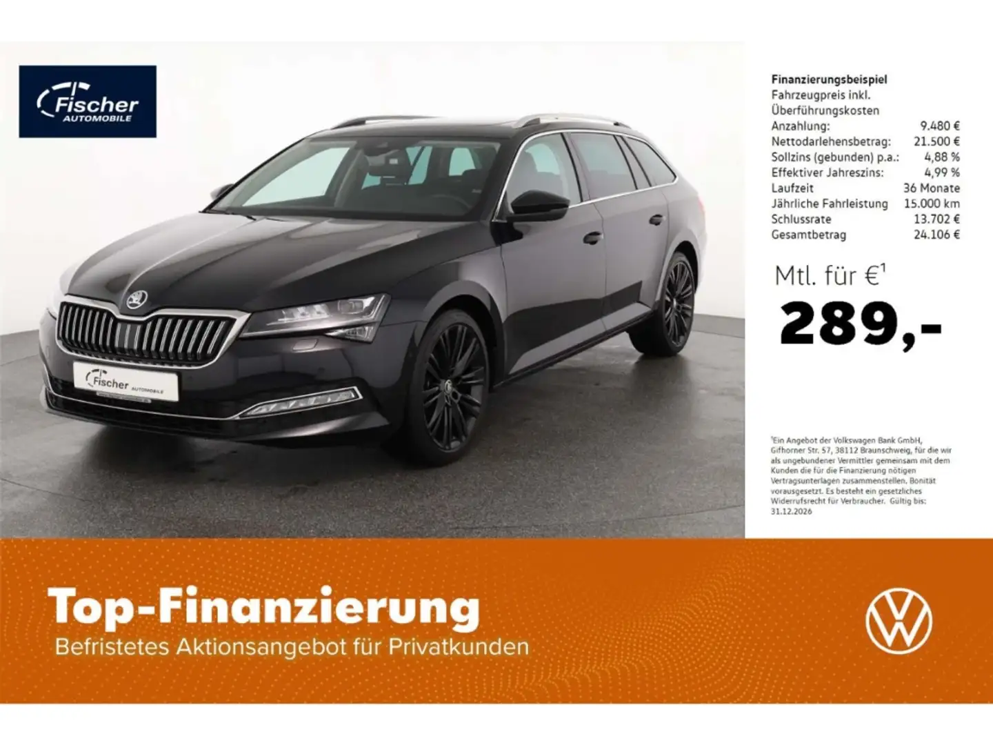 Skoda Superb Combi 2.0 TDI Style DSG P-Dach/Matrix/NAV Schwarz - 1