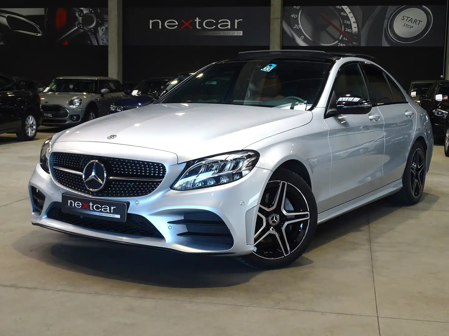 Mercedes-Benz C 180 d Berline AMG Line GTRONIC LED-NAVI-CUIR-TOIT PANO Zilver - 1