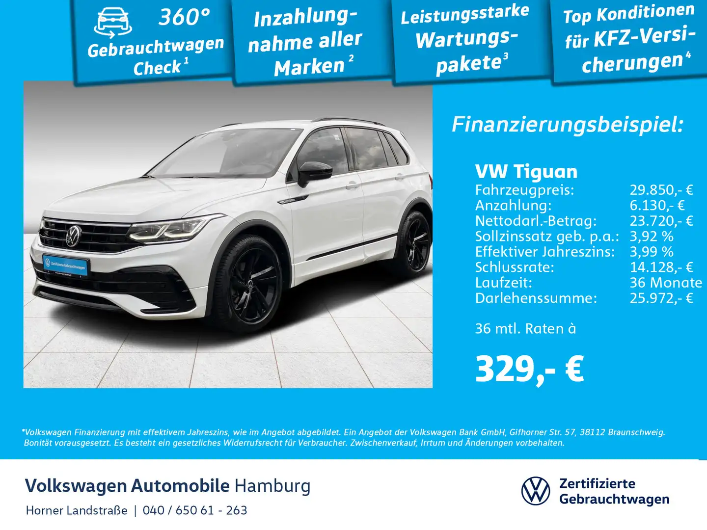 Volkswagen Tiguan R-Line 1.5 TSI DSG Sitzheizung Navi PDC Weiß - 1