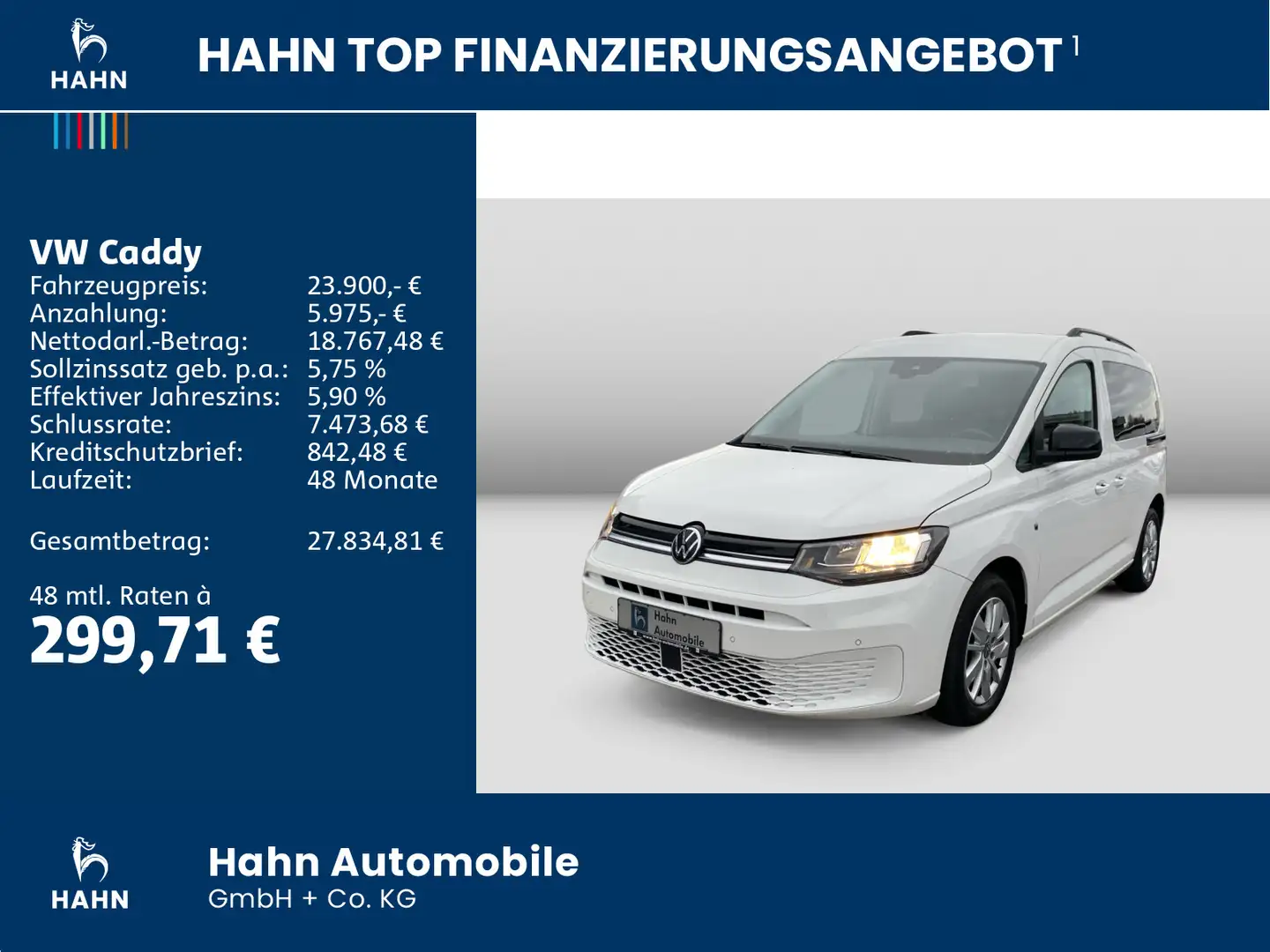 Volkswagen Caddy Life 2.0 TDI DSG  PDC/Kamera Heckflügeltür Weiß - 2