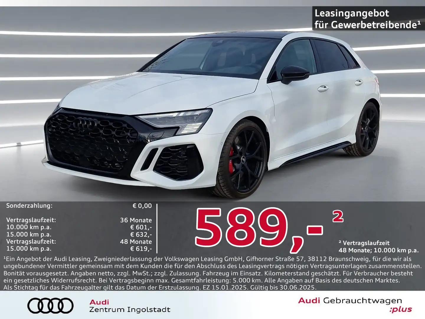 Audi RS3 Sportback MATRIX RS-AGA Pano B&O ACC 280km/h Weiß - 1