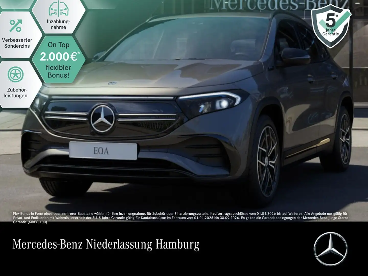Mercedes-Benz EQA 300 4M AMG+NIGHT+19"+ADVANCED+KAMERA+SPUR Grau - 1
