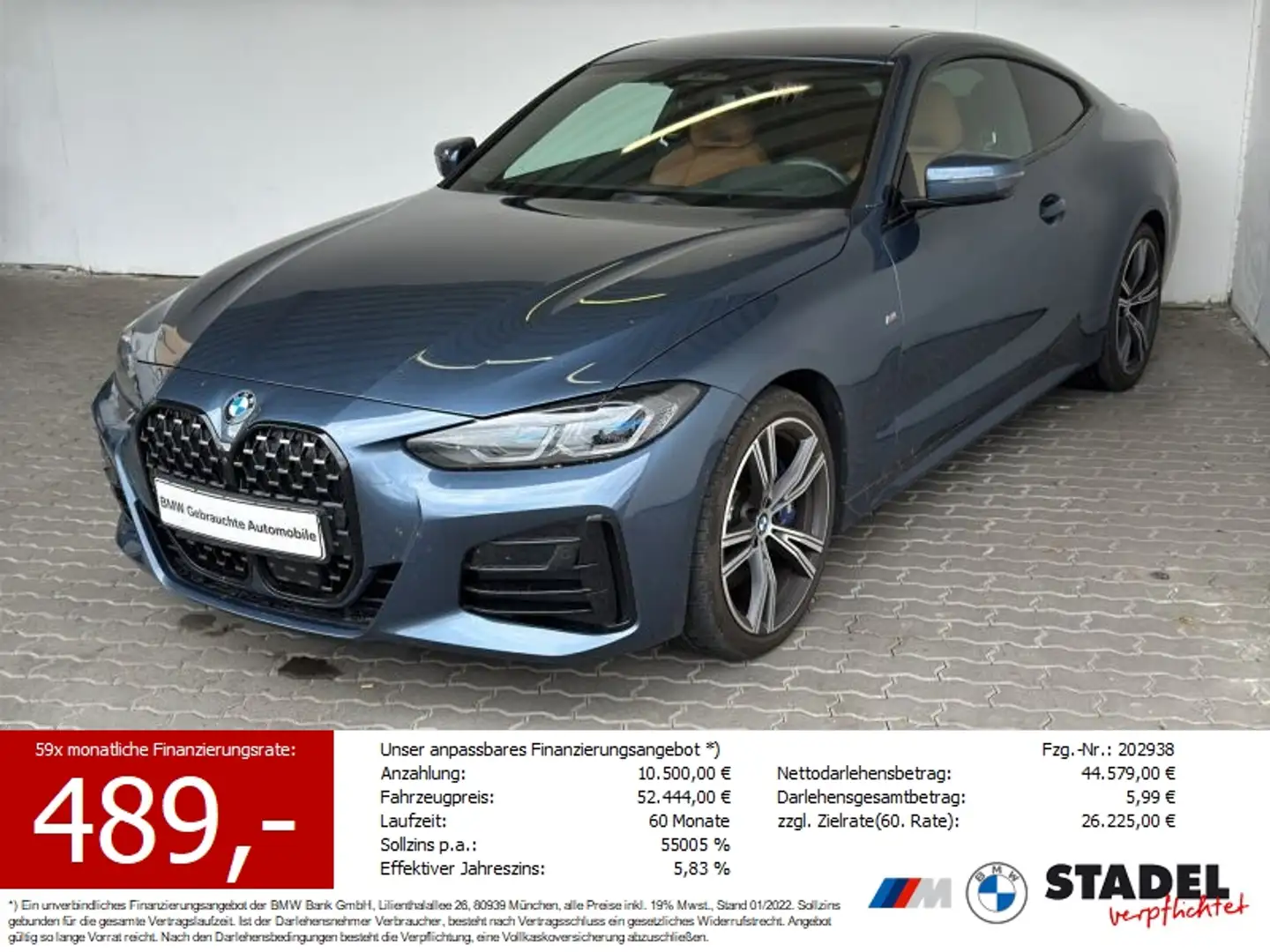 BMW 440 Mi xDrive Navi.Laser.HuD.360°.ACC.LRHz.Memory Blau - 1