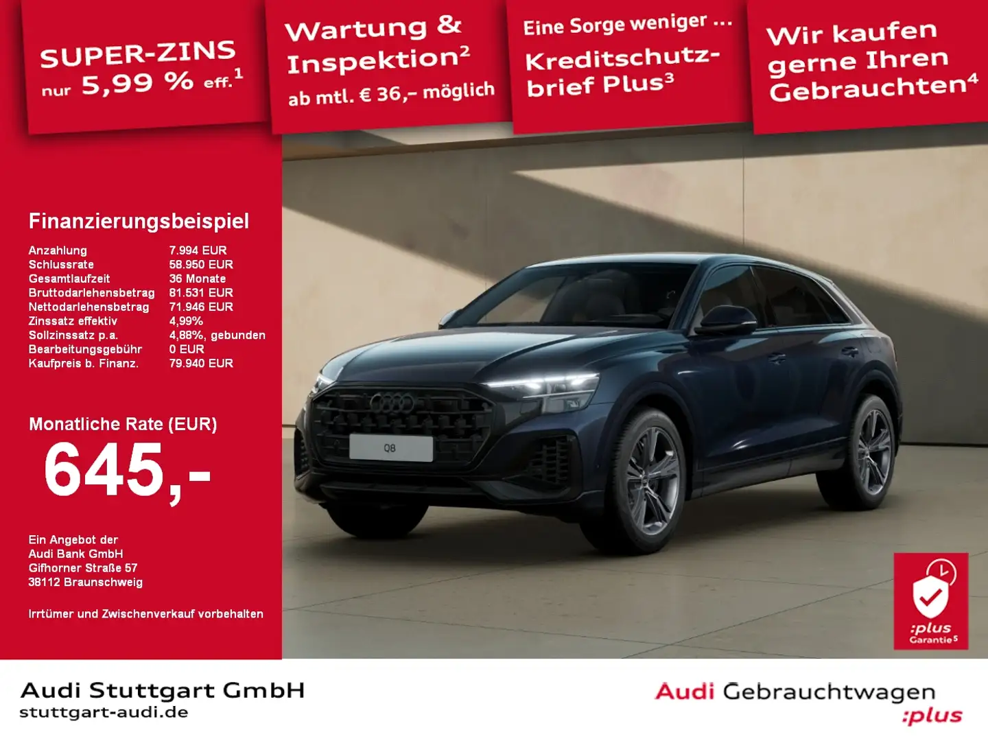 Audi Q8 SUV TFSI e 55 TFSI e quattro tiptronic Albastru - 1